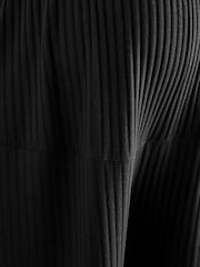 Black Maternity Rib Wide Leg Trousers - Image 7 of 8