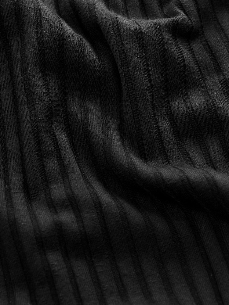 Black Maternity Rib Wide Leg Trousers - Image 8 of 8