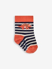 JoJo Maman Bébé Navy 3-Pack Dinosaur Socks - Image 2 of 4