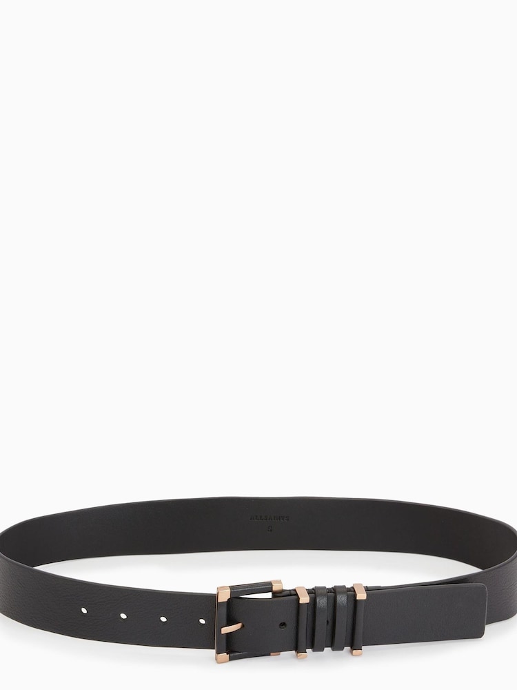 AllSaints Black Erma Keeper Belt - Image 2 of 5