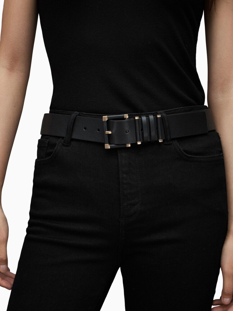 AllSaints Black Erma Keeper Belt - Image 5 of 5