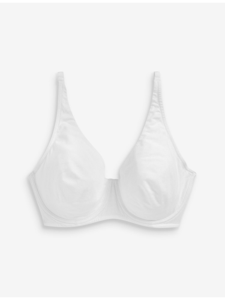 Navy Blue/Pink/White Non Pad Full Cup DD+ Cotton Blend Ultimate Comfort Bras 3 Pack - Image 3 of 5