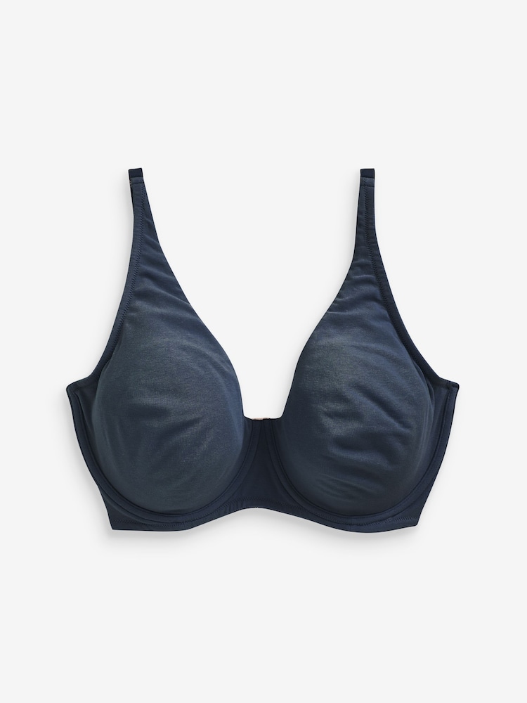 Navy Blue/Pink/White Non Pad Full Cup DD+ Cotton Blend Ultimate Comfort Bras 3 Pack - Image 6 of 6 Navy Blue/Pink/White Non Pad Full Cup DD+ Cotton Blend Ultimate Comfort Bras 3 Pack - Image 6 of 6
