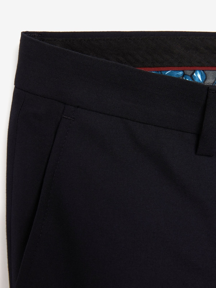Navy Blue Regular Fit Suit Trousers - Image 4 of 5