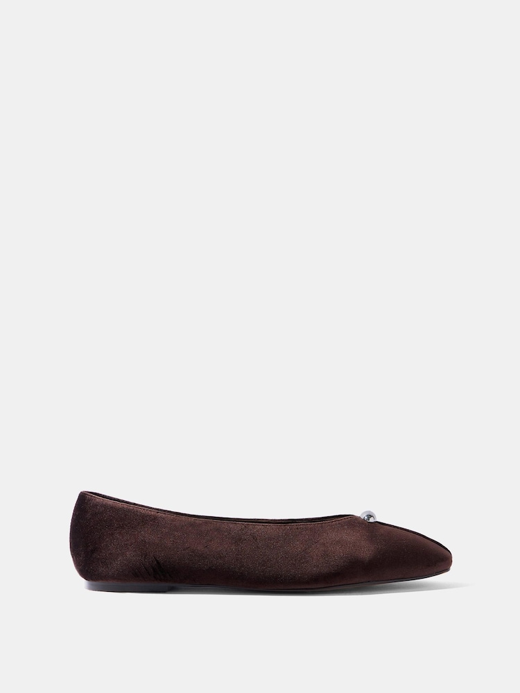 Brun - Mint Velvet Ruby ballerinasko i skinn - Bilde 1 av 5