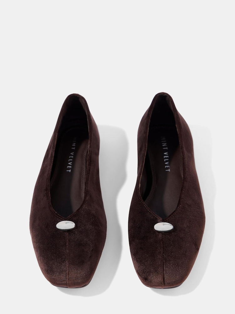 Brun - Mint Velvet Ruby ballerinasko i skinn - Bilde 2 av 5