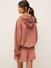 Pink Oversized Relaxed Fit Longline Washed Hoodie - Image 3 of 7