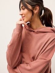 Pink Oversized Relaxed Fit Longline Washed Hoodie - Image 4 of 7
