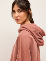 Pink Oversized Relaxed Fit Longline Washed Hoodie - Image 5 of 7