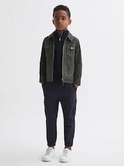 Reiss Forest Green Pike 9-14 yrs Suede Zip Through Jacket - Image 4 of 6