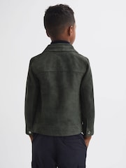 Reiss Forest Green Pike 9-14 yrs Suede Zip Through Jacket - Image 5 of 6