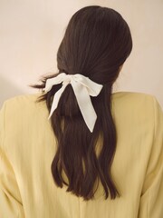 Blue/Ecru Bow Scrunchies 2 Pack - Image 5 of 9