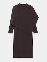 Mint Velvet Brown Poncho Knit Midi Dress - Image 6 of 7