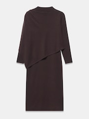 Mint Velvet Brown Poncho Knit Midi Dress - Image 7 of 7