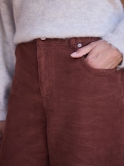 Mint Velvet Brown Cord Barrel Leg Trousers - Image 4 of 7