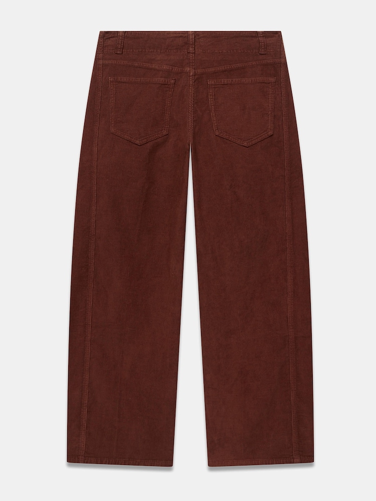 Mint Velvet Brown Cord Barrel Leg Trousers - Image 7 of 7
