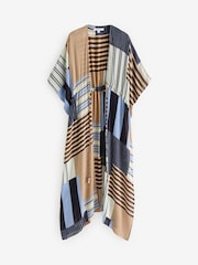 Blue Stripe Maxi Tie Waist Kimono Cover-Up - Image 6 of 8