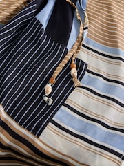 Blue Stripe Maxi Tie Waist Kimono Cover-Up - Image 7 of 8