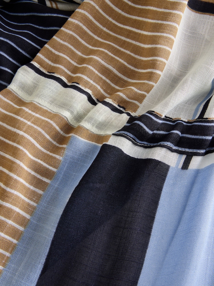 Blue Stripe Maxi Tie Waist Kimono Cover-Up - Image 8 of 8