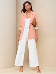 Lipsy Pink Relaxed Longline Tailored Blazer - Image 3 of 4