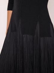 Mint Velvet Black Layered Knit Midi Dress - Image 4 of 8