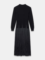 Mint Velvet Black Layered Knit Midi Dress - Image 7 of 8