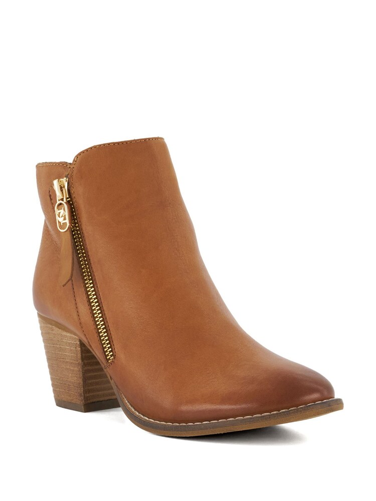 Dune London Brown Zip-Up Paicey Ankle Boots - Image 2 of 6
