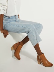 Dune London Brown Zip-Up Paicey Ankle Boots - Image 5 of 6