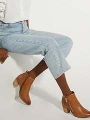 Dune London Brown Zip-Up Paicey Ankle Boots - Image 6 of 6