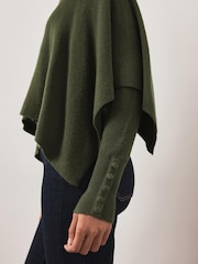 Mint Velvet Green Cape Ribbed Knit Top - Image 4 of 7