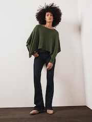 Mint Velvet Green Cape Ribbed Knit Top - Image 5 of 7
