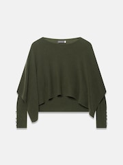 Mint Velvet Green Cape Ribbed Knit Top - Image 6 of 7