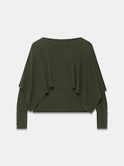 Mint Velvet Green Cape Ribbed Knit Top - Image 7 of 7