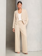 Lipsy Cream Wide Leg D Ring Trousers - Image 3 of 4