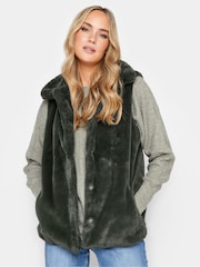 Long Tall Sally Green Faux Fur Gilet - Image 1 of 4