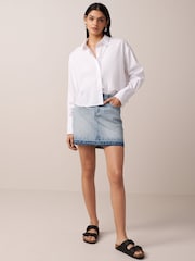 Mid Blue 100% Cotton Vintage Denim Mini Skirt - Image 2 of 7