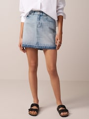 Mid Blue 100% Cotton Vintage Denim Mini Skirt - Image 3 of 7