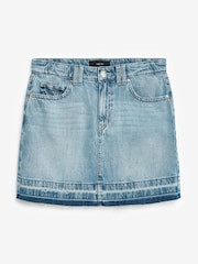 Mid Blue 100% Cotton Vintage Denim Mini Skirt - Image 6 of 7