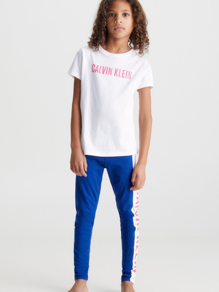 Calvin Klein Girls Knit White Pyjamas Set - Image 1 of 4