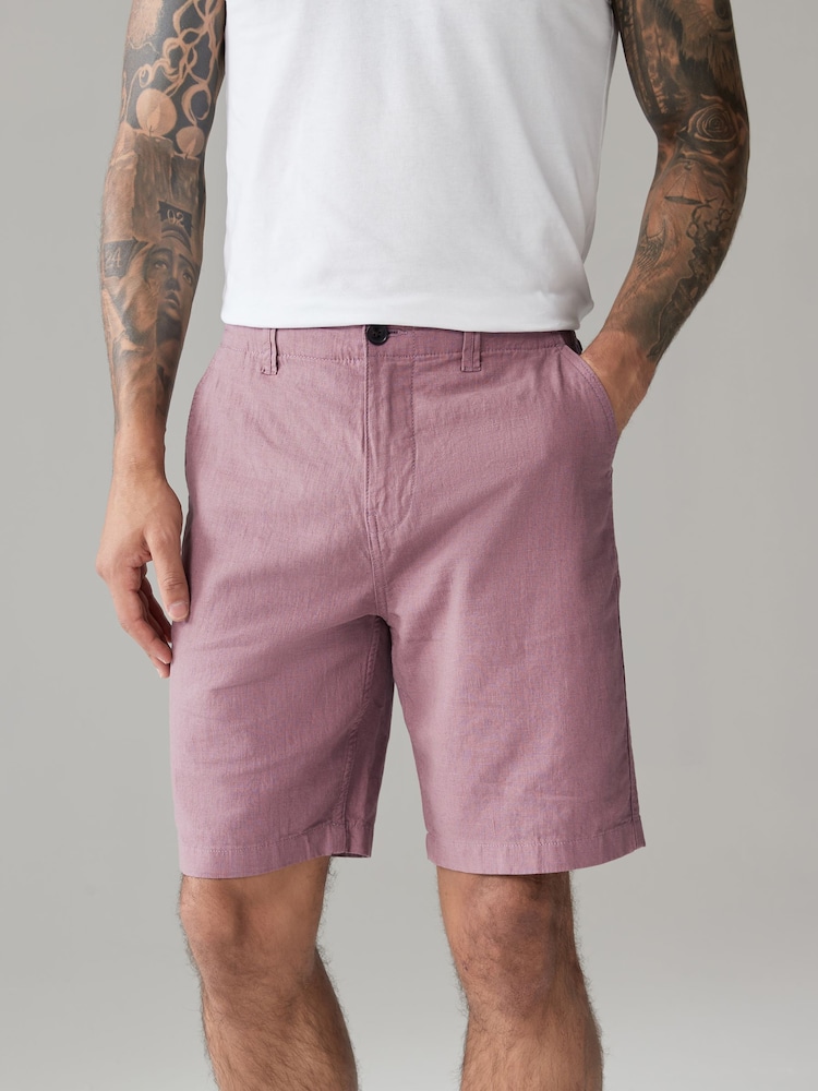 Pink - Chinoshorts aus Leinenmischung - Bild 1 von 8