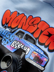 Blue Monster Truck Graphic Hoodie (3-16yrs) - Image 3 of 4