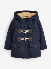 Navy Blue Teddy Fleece Lined Duffle Coat (3mths-7yrs) - Image 8 of 10