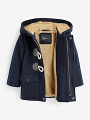 Navy Blue Teddy Fleece Lined Duffle Coat (3mths-7yrs) - Image 9 of 10