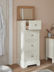 Chalk White Hampton Painted Oak Collection 4 Drawer Tall Chest Of Drawers - Image 2 of 8