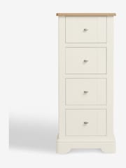Chalk White Hampton Painted Oak Collection 4 Drawer Tall Chest Of Drawers - Image 3 of 8