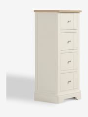 Chalk White Hampton Painted Oak Collection 4 Drawer Tall Chest Of Drawers - Image 5 of 8
