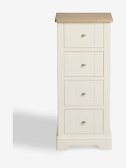 Chalk White Hampton Painted Oak Collection 4 Drawer Tall Chest Of Drawers - Image 6 of 8