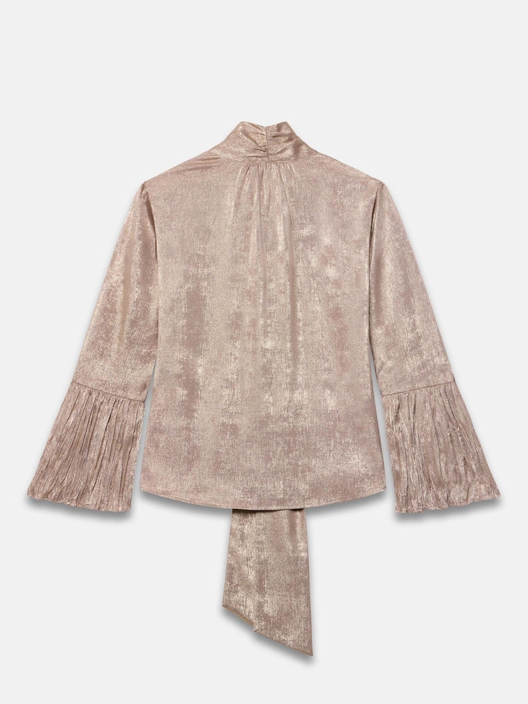 Buy Mint Velvet Pink Metallic Ruffle Detail Blouse from Next Saudi Arabia