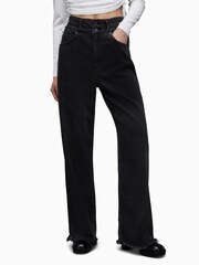 AllSaints Black Wide Leg Hailey Jeans - Image 1 of 7