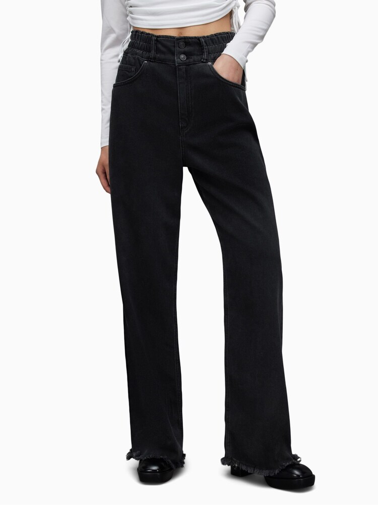AllSaints Black Wide Leg Hailey Jeans - Image 1 of 7